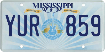 MS license plate YUR859