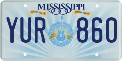 MS license plate YUR860