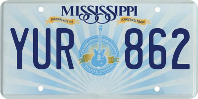 MS license plate YUR862