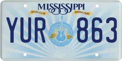 MS license plate YUR863