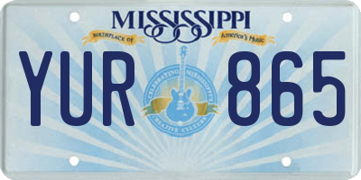 MS license plate YUR865