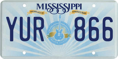 MS license plate YUR866