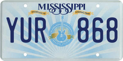 MS license plate YUR868