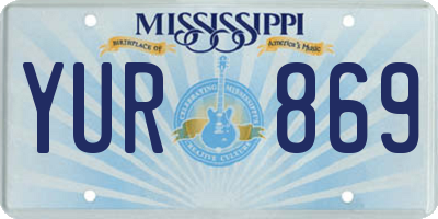 MS license plate YUR869
