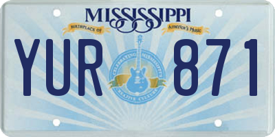 MS license plate YUR871
