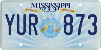 MS license plate YUR873