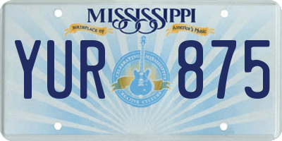 MS license plate YUR875