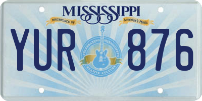 MS license plate YUR876