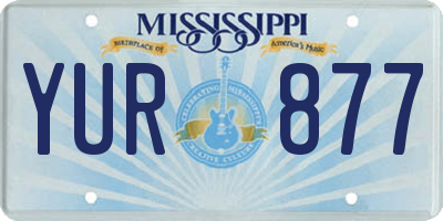 MS license plate YUR877