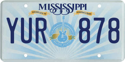 MS license plate YUR878
