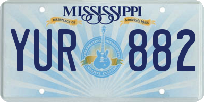 MS license plate YUR882