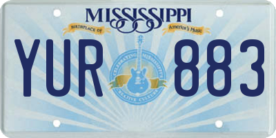 MS license plate YUR883