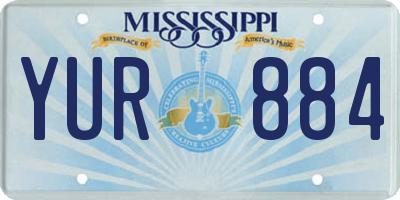 MS license plate YUR884