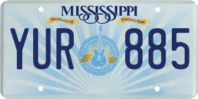 MS license plate YUR885