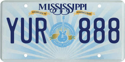 MS license plate YUR888