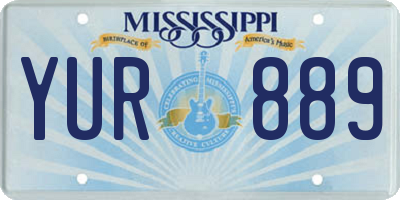 MS license plate YUR889