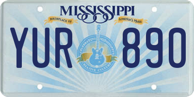 MS license plate YUR890