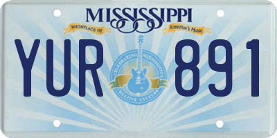 MS license plate YUR891