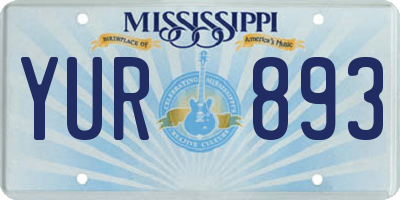 MS license plate YUR893