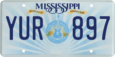 MS license plate YUR897