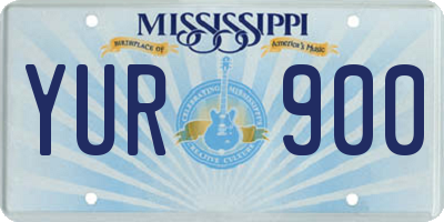 MS license plate YUR900