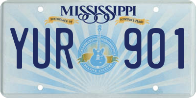 MS license plate YUR901
