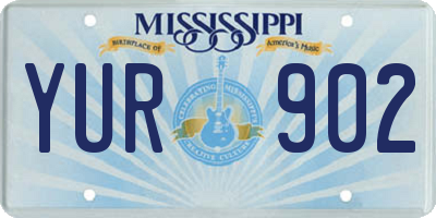 MS license plate YUR902