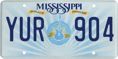 MS license plate YUR904