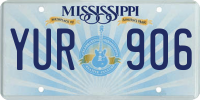 MS license plate YUR906