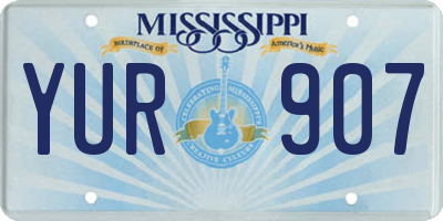 MS license plate YUR907