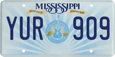 MS license plate YUR909