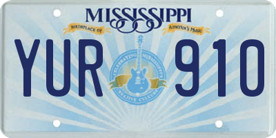 MS license plate YUR910