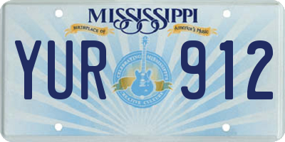 MS license plate YUR912