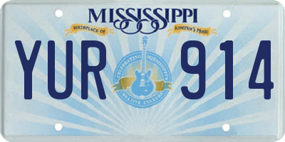 MS license plate YUR914