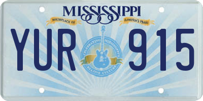 MS license plate YUR915