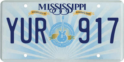 MS license plate YUR917