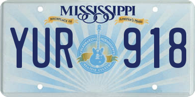 MS license plate YUR918