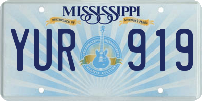 MS license plate YUR919