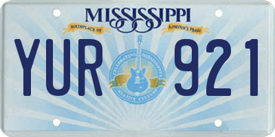MS license plate YUR921