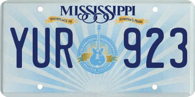 MS license plate YUR923