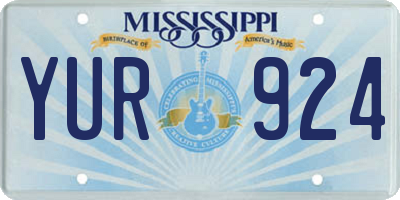 MS license plate YUR924