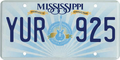 MS license plate YUR925