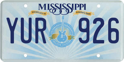 MS license plate YUR926