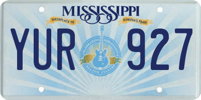 MS license plate YUR927