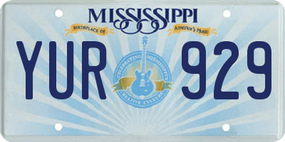 MS license plate YUR929