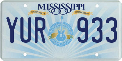 MS license plate YUR933