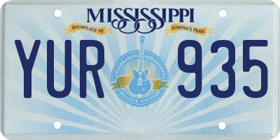 MS license plate YUR935