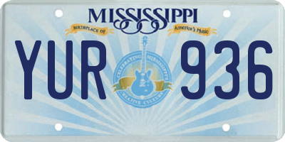 MS license plate YUR936