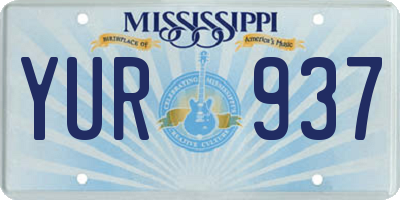 MS license plate YUR937