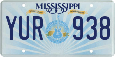 MS license plate YUR938